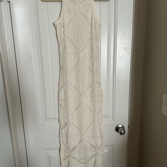 Aqua High Neck Crochet Midi dress - Picture 2 of 2